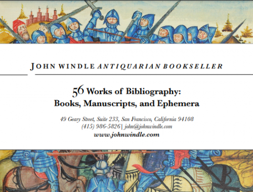 John Windle, The Bibliography List: Books, Manuscripts, & Ephemera