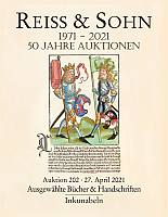 Reiss & Sohn.  Auction Sale 202: Selected Books and Manuscripts. Incunabula.