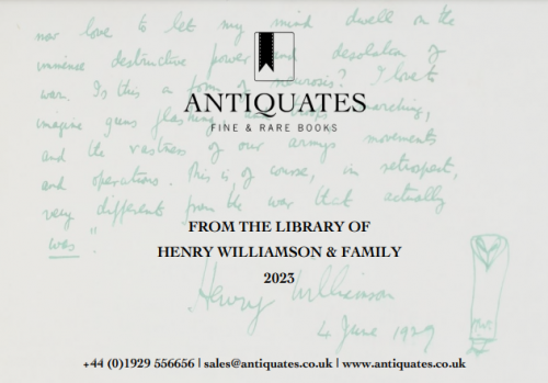 Antiquates Ltd, From the Library of Henry Williamson & Family