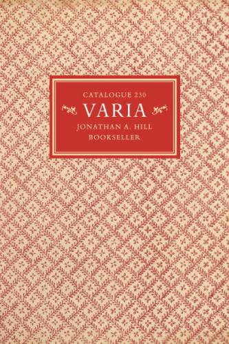 Jonathan A Hill, Catalogue 230