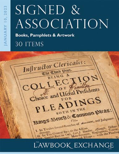The Lawbook Exchange Ltd, Signed & Association Books, Pamphlets & Artwork: 30 Items