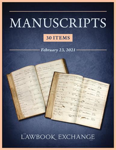 The Lawbook Exchange Ltd, Manuscripts - 30 Items