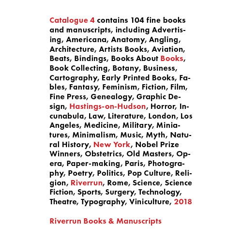Catalogue 4, Riverrun Books & Manuscripts