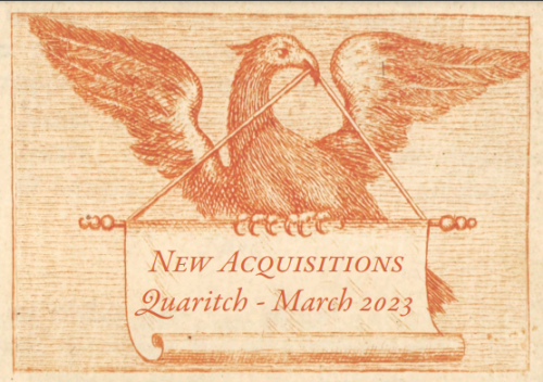 Bernard Quaritch Ltd, March New Acquisitions – A Selection of Rare Books