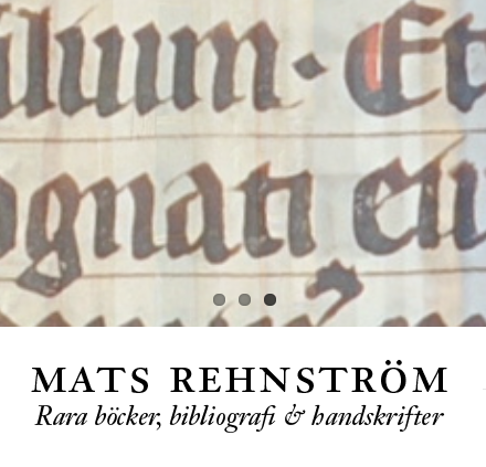 Antikvariat Mats Rehnström Newsletter 21