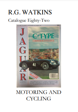 R.G. Watkins Books and Prints, Catalogue 82: Motoring and Cycling