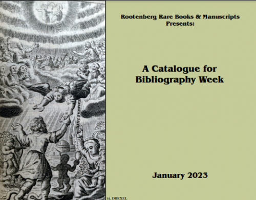 Rootenberg Rare Books & Manuscripts, Bibliography Week Catalogue