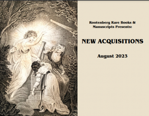 Rootenberg Rare Books & Manuscripts, New Acquisitions