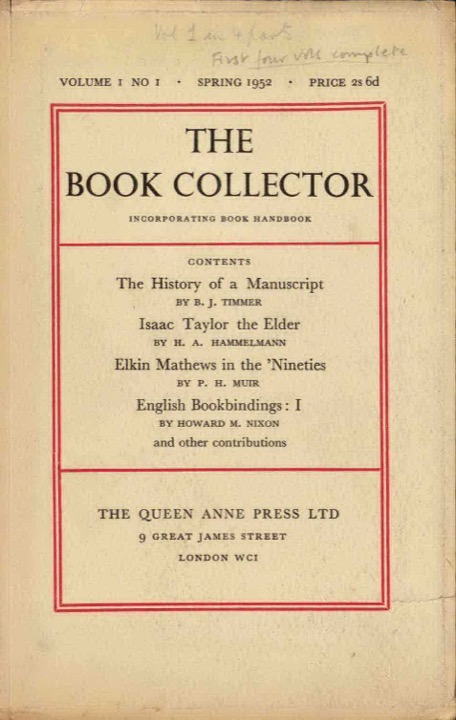 The Book Collector Front Cover The Book Collector front cover image