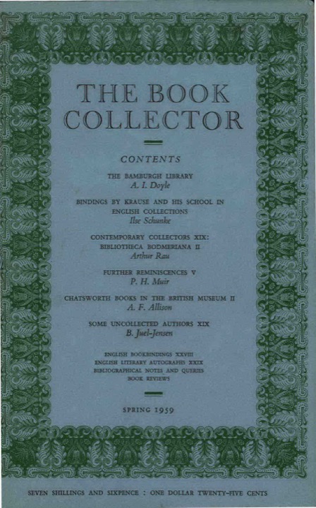 The Book Collector Front Cover The Book Collector front cover image
