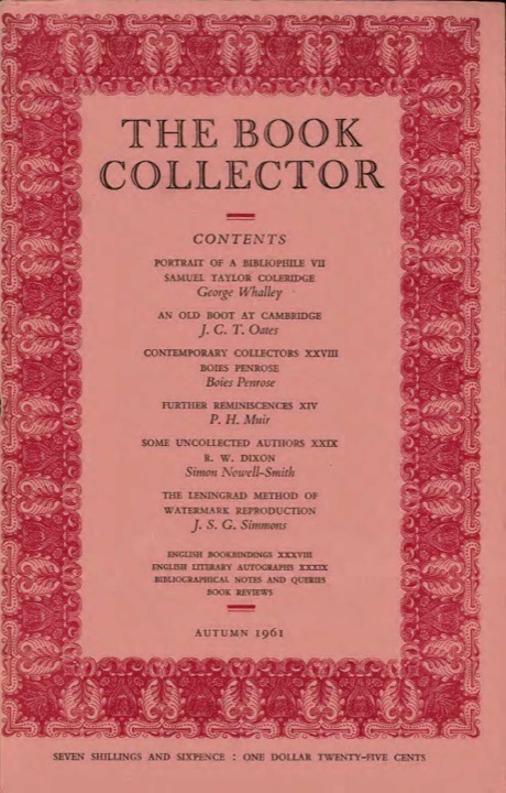 The Book Collector Front Cover The Book Collector front cover image