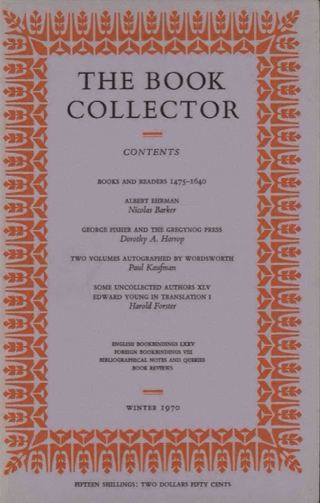 The Book Collector Front Cover The Book Collector front cover image