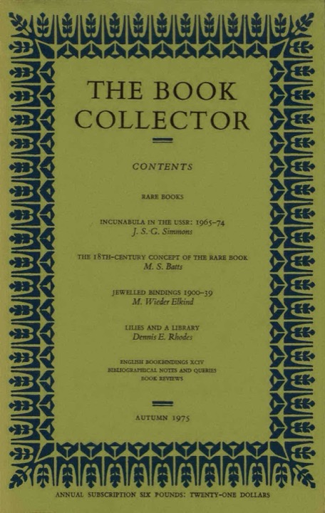 The Book Collector Front Cover The Book Collector front cover image