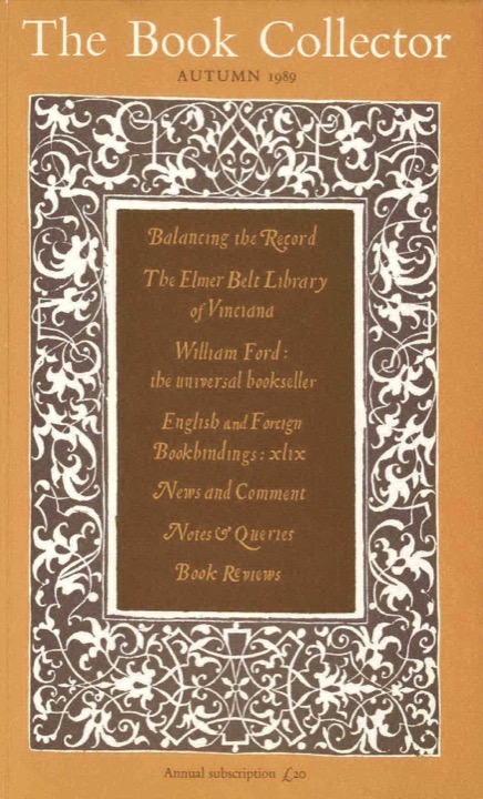 The Book Collector Front Cover The Book Collector front cover image
