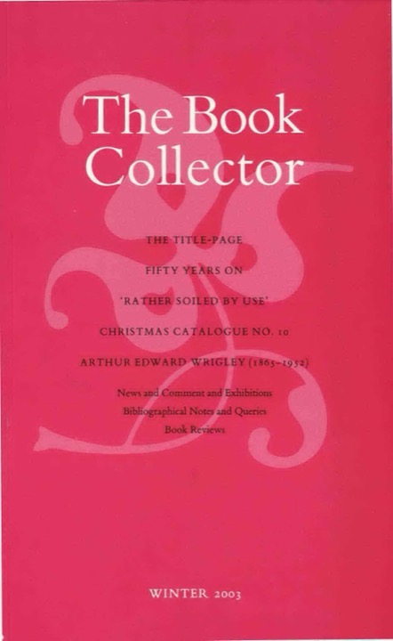 The Book Collector Front Cover The Book Collector front cover image